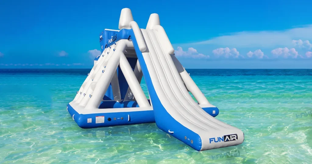 The FunAir Climbing Playground in azure sea