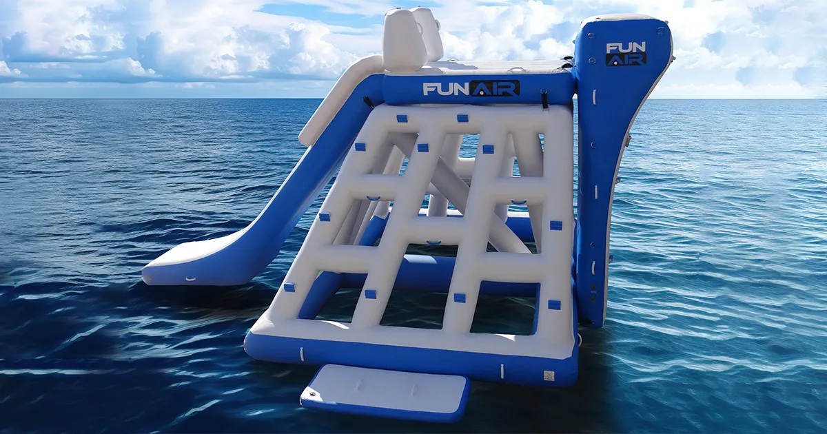 The FunAir Climbing Playground on blue ocean